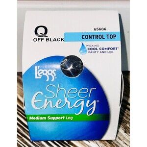 Leggs Pantyhose Control Top Sheer Energy Medium Leg Support Q Nude Cool Comfort